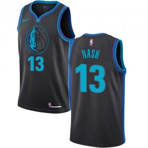 Nike Maillots Basket Nash Dallas Mavericks City Edition Noir de carbone Homme No.13