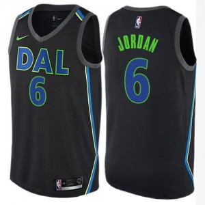 Nike NBA Maillots DeAndre Jordan Mavericks Homme City Edition Noir #6
