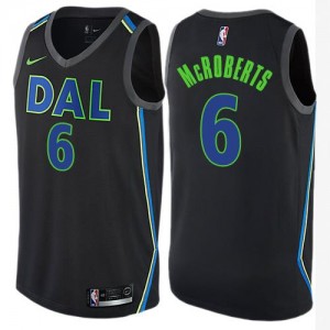 Nike NBA Maillots McRoberts Dallas Mavericks No.6 Noir City Edition Homme