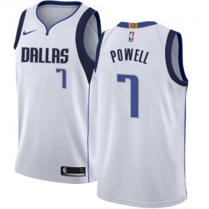 Nike NBA Maillots Powell Mavericks Association Edition No.7 Homme Blanc
