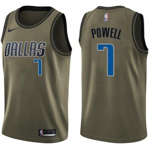 Maillot De Dwight Powell Dallas Mavericks vert Nike #7 Salute to Service Homme