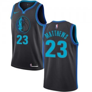 Nike NBA Maillot Basket Matthews Mavericks Noir de carbone City Edition No.23 Homme