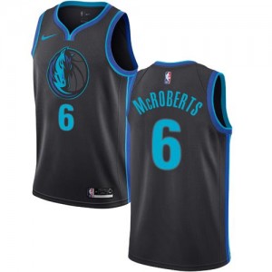 Maillots Basket Josh McRoberts Dallas Mavericks Noir de carbone #6 City Edition Nike Homme