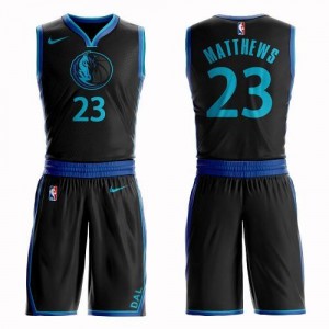 Nike Maillot Matthews Dallas Mavericks Suit City Edition Homme Noir #23
