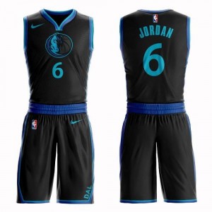 Nike Maillots De Basket Jordan Mavericks No.6 Suit City Edition Homme Noir