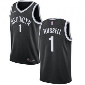 Nike Maillots Basket D'Angelo Russell Nets Icon Edition No.1 Noir Homme