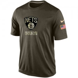 Nike NBA T-Shirt De Nets Olive Salute To Service KO Performance Dri-FIT Homme 