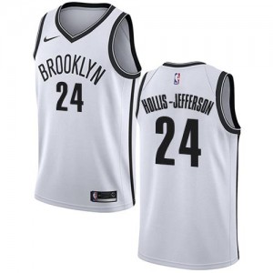 Maillot Hollis-Jefferson Brooklyn Nets #24 Homme Nike Blanc Association Edition