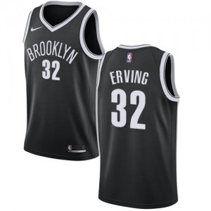 Nike NBA Maillots Basket Erving Brooklyn Nets Noir No.32 Homme Icon Edition