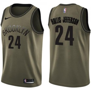 Nike Maillot Hollis-Jefferson Brooklyn Nets No.24 vert Salute to Service Homme