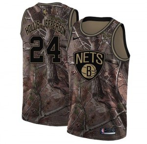 Nike NBA Maillots Hollis-Jefferson Nets Homme No.24 Camouflage Realtree Collection