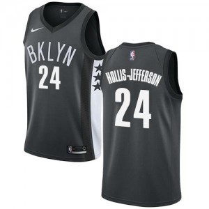 Nike NBA Maillots Basket Rondae Hollis-Jefferson Nets Gris Statement Edition Enfant No.24