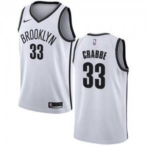 Nike NBA Maillots Basket Crabbe Brooklyn Nets Blanc #33 Association Edition Enfant