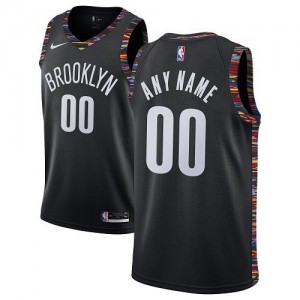 Nike NBA Personnalise Maillot De Basket Brooklyn Nets Enfant 2018/19 City Edition Noir