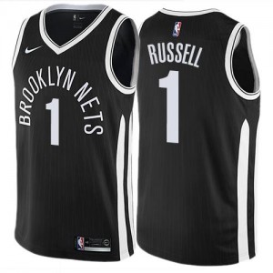 Maillots Basket Russell Brooklyn Nets No.1 City Edition Noir Nike Homme