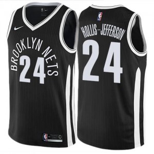 Maillots Basket Hollis-Jefferson Brooklyn Nets Nike Noir City Edition No.24 Enfant