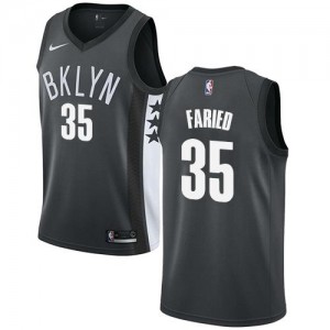 Maillot De Kenneth Faried Nets Enfant No.35 Nike Statement Edition Gris