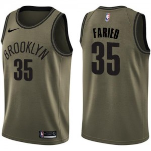 Nike NBA Maillot Kenneth Faried Nets Salute to Service vert No.35 Homme