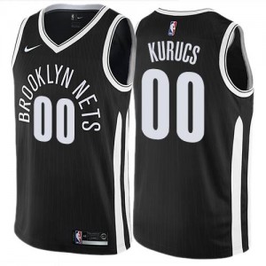 Nike NBA Maillots De Rodions Kurucs Brooklyn Nets Enfant City Edition Noir No.00