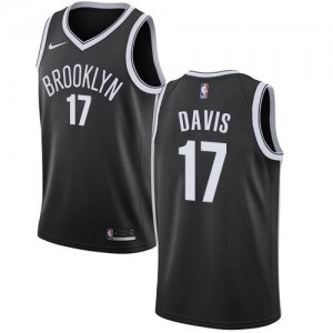Nike Maillots Basket Ed Davis Nets No.17 Icon Edition Homme Noir