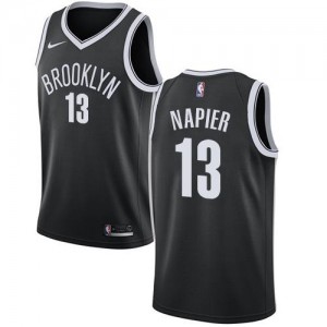 Maillots Basket Shabazz Napier Nets Homme #13 Icon Edition Noir Nike