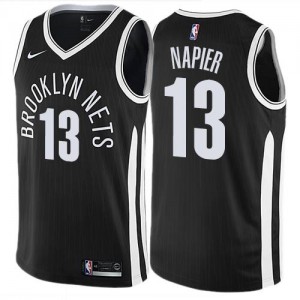 Nike NBA Maillots Shabazz Napier Brooklyn Nets City Edition Homme Noir No.13