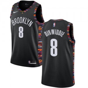 Maillots De Dinwiddie Brooklyn Nets Noir Nike Homme #8 2018/19 City Edition