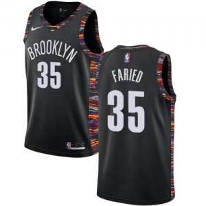 Nike NBA Maillots Basket Kenneth Faried Nets Noir Enfant No.35 2018/19 City Edition