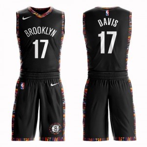 Nike NBA Maillots Basket Ed Davis Nets Suit City Edition Noir Enfant No.17