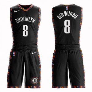 Maillots Dinwiddie Brooklyn Nets Homme Nike Noir Suit City Edition No.8