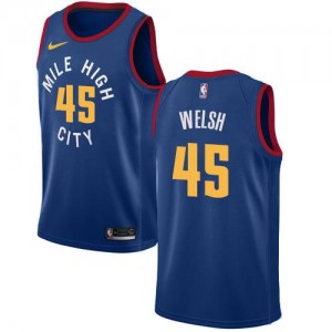 Nike NBA Maillots De Basket Thomas Welsh Denver Nuggets Bleu Homme Statement Edition No.45