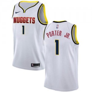 Nike NBA Maillots De Basket Porter Nuggets Enfant #1 Association Edition Blanc
