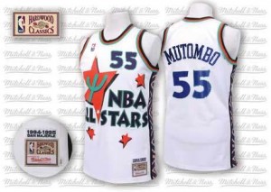 Mitchell and Ness Maillots Mutombo Nuggets 1995 All Star Throwback No.55 Homme Blanc