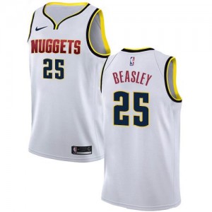 Maillots Basket Malik Beasley Denver Nuggets Nike Association Edition #25 Blanc Homme