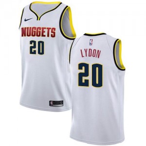 Nike Maillots De Basket Tyler Lydon Denver Nuggets No.20 Blanc Association Edition Homme