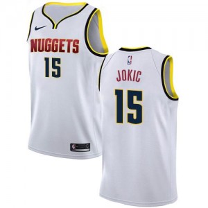 Nike NBA Maillots De Jokic Denver Nuggets Association Edition Enfant Blanc No.15