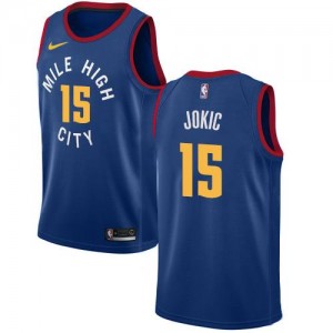 Nike NBA Maillot De Nikola Jokic Nuggets #15 Statement Edition Bleu Enfant