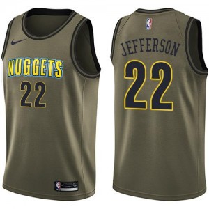 Nike NBA Maillots De Basket Jefferson Denver Nuggets Salute to Service Homme No.22 vert