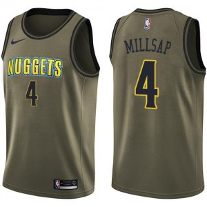 Maillots Basket Millsap Denver Nuggets Nike Salute to Service Enfant vert No.4
