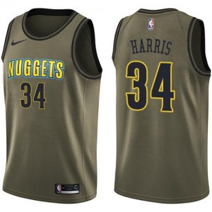 Nike Maillots Harris Nuggets vert #34 Homme Salute to Service