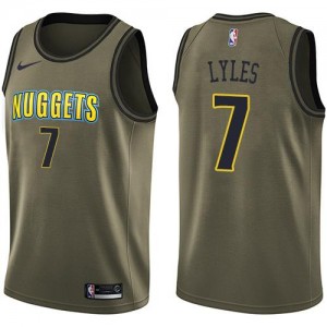 Maillot Basket Trey Lyles Nuggets Nike Salute to Service Enfant vert No.7
