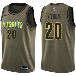 Maillot De Basket Tyler Lydon Denver Nuggets #20 Homme Salute to Service Nike vert