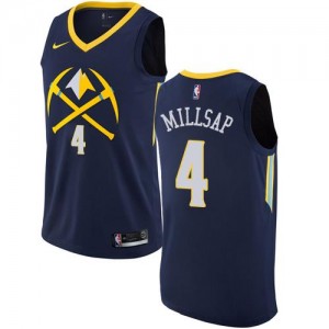 Nike NBA Maillot Basket Millsap Denver Nuggets No.4 bleu marine City Edition Homme