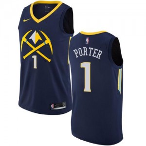 Nike NBA Maillot Michael Porter Denver Nuggets Homme bleu marine #1 City Edition