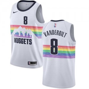 Nike Maillot Basket Jarred Vanderbilt Nuggets Blanc No.8 City Edition Enfant