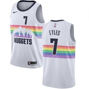 Nike Maillot De Basket Trey Lyles Denver Nuggets Homme #7 Blanc City Edition
