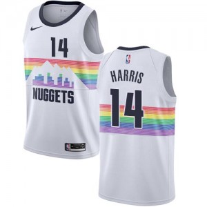 Maillots Basket Harris Nuggets City Edition #14 Nike Homme Blanc