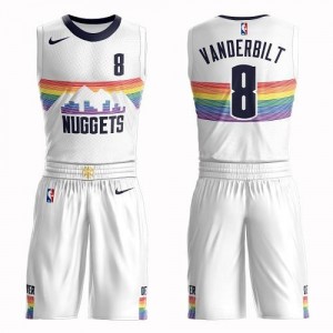 Nike NBA Maillots De Vanderbilt Nuggets Suit City Edition Homme Blanc No.8