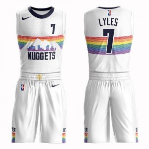 Nike NBA Maillots De Basket Lyles Nuggets Suit City Edition #7 Blanc Enfant
