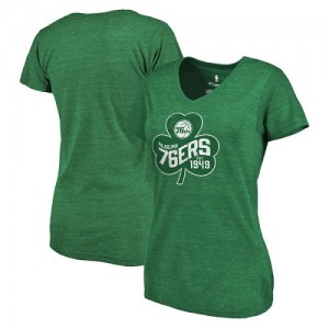  NBA Tee-Shirt De 76ers Femme Fanatics Branded St. Patrick's Day Paddy's Pride Tri-Blend vert